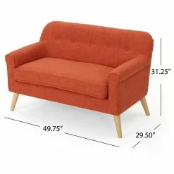 GDFStudio GDF Studio Mia Mid Century Modern Fabric Loveseat, Muted Orange -GDF sofa Shop f501187f01b71a50 4661 w800 h800 b1 p0