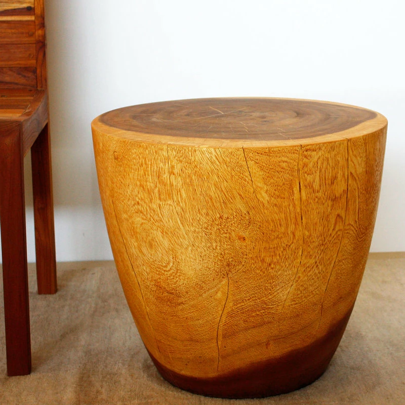 Strata Furniture Oval Drum End Table, Oak 5 Strata Furniture Oval Drum End Table, Oak - Image 3