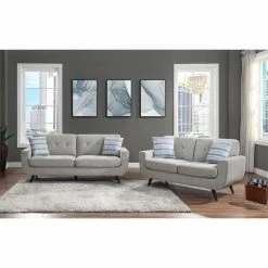 Domain Industries Inc. Lexicon Amberley Textured Loveseat In Gray -GDF sofa Shop f5d1aab60fffda3e 0543 w800 h800 b0 p0