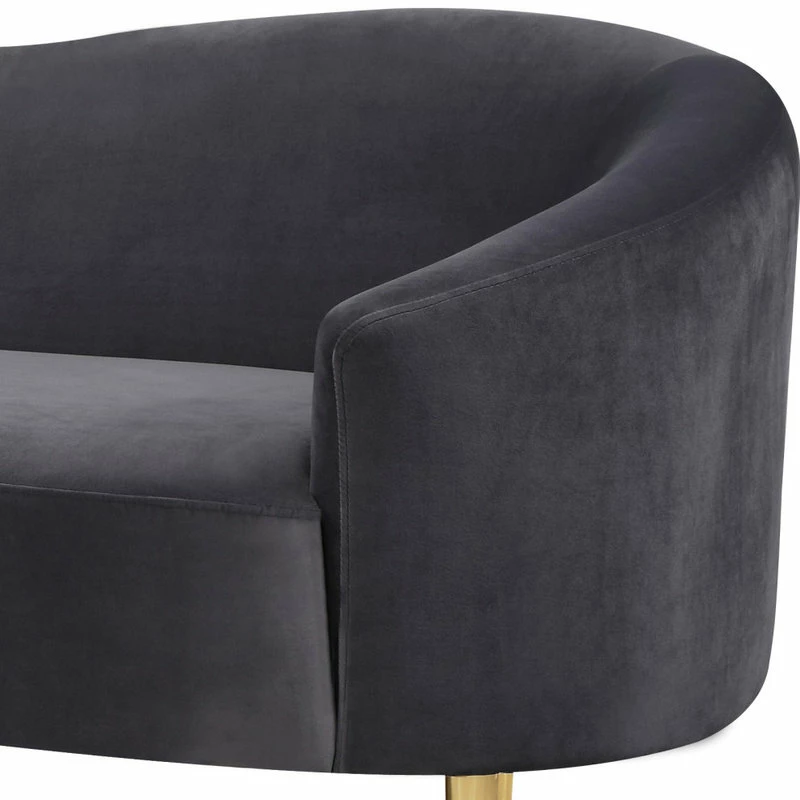 Meridian Furniture Ritz Velvet Sofa, Gray 8 Meridian Furniture Ritz Velvet Sofa, Gray - Image 6