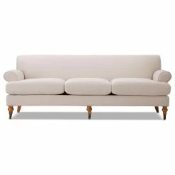 Jennifer Taylor Home Alana 88" Lawson 3-Seater Sofa, Sky Neutral Beige Polyester