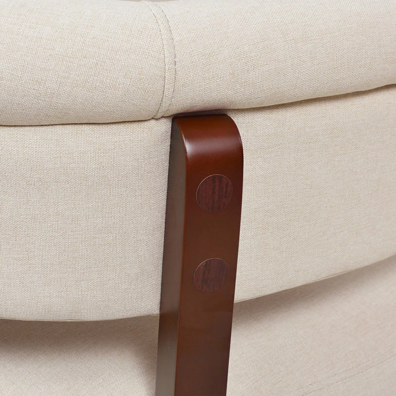 Jennifer Taylor Home Jared Roll Arm Tufted Bench Settee, Sky Neutral Beige Polyester Yarn-Dyed 12 Jennifer Taylor Home Jared Roll Arm Tufted Bench Settee, Sky Neutral Beige Polyester Yarn-Dyed - Image 10