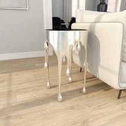 Brimfield & May Silver Contemporary Aluminum Accent Table, 24 X 16 -GDF sofa Shop f751aef703927aa9 6890 w800 h800 b0 p0