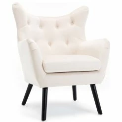 Belleze Mid Century Tufted Wingback Chair, White -GDF sofa Shop f7a12c870b201b9d 7351 w800 h800 b1 p0