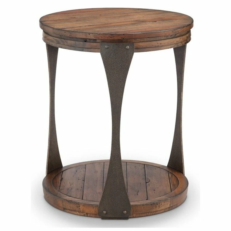 Magnussen Home Furnishings Magnussen Montgomery 20" Round Industrial Accent Table In Bourbon 4 Magnussen Home Furnishings Magnussen Montgomery 20" Round Industrial Accent Table In Bourbon - Image 2