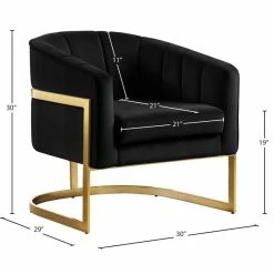 Meridian Furniture Carter Velvet Accent Chair, Black -GDF sofa Shop f851d18802740da9 3097 w800 h800 b1 p0