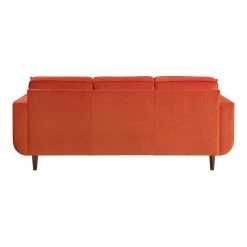 Domain Industries Inc. Lexicon Rand 82.5" Mid-Century Velvet Sofa With 2 Pillows In Orange -GDF sofa Shop f89160e20fb0c0cd 7678 w800 h800 b1 p0