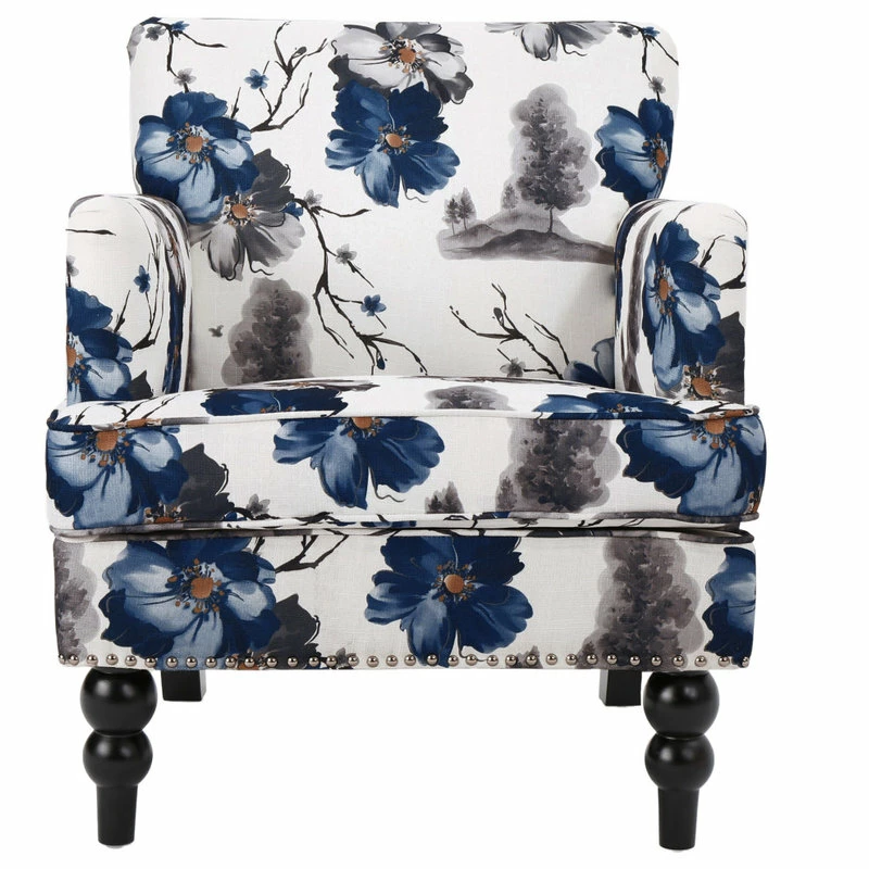 GDFStudio GDF Studio Manon Floral Print Fabric Club Chair 3 GDFStudio GDF Studio Manon Floral Print Fabric Club Chair