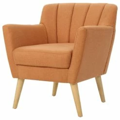 GDFStudio GDF Studio Madelyn Mid Century Modern Fabric Club Chair, Orange
