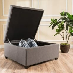 GDFStudio GDF Studio Carlyle Fabric Storage Ottoman, Dark Gray Fabric -GDF sofa Shop fb51754101b99363 6561 w800 h800 b0 p0