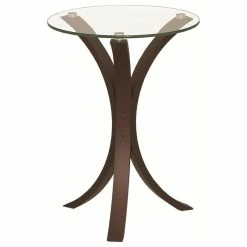 Coaster Home Furnishings Coaster Snack Table With Glass Top, Cappuccino