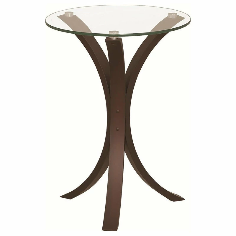 Coaster Home Furnishings Coaster Snack Table With Glass Top, Cappuccino 3 Coaster Home Furnishings Coaster Snack Table With Glass Top, Cappuccino