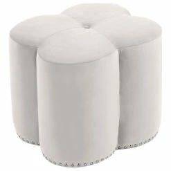 Meridian Furniture Clover Velvet Flower Shaped Ottoman