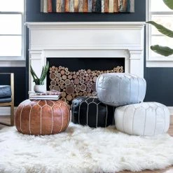 NuLOOM Leather Jerrie Contemporary Ottoman, Black -GDF sofa Shop fc71187a0e456188 5495 w800 h800 b0 p0