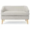 EFurnish Mid Century Loveseat, Curved Legs With Grey Polyester Upholstery -GDF sofa Shop fca137f70fe09563 4300 w800 h800 b1 p0
