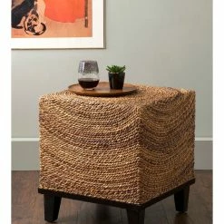 East At Main's Chruchill Brown Abaca Square Accent Table
