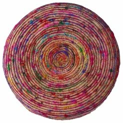 GDFStudio GDF Studio Stoolha Artisan Round Multicolor Swirl Pattern Fabric Pouf-st, Coral/Multi-Colored -GDF sofa Shop fca19b6e03ef01ea 8252 w800 h800 b1 p0