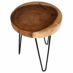 East At Main's Laredo Brown Teakwood Round Accent Table -GDF sofa Shop fce10a090863f068 9664 w800 h800 b1 p0