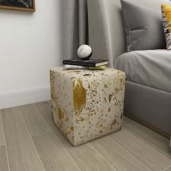 Brimfield & May Contemporary Gold Leather Stool 95947 -GDF sofa Shop fd21826f01b92319 4673 w800 h800 b0 p0