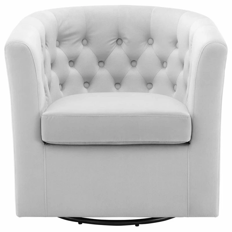 LexMod Prospect Tufted Performance Velvet Swivel Armchair, Light Gray 7 LexMod Prospect Tufted Performance Velvet Swivel Armchair, Light Gray - Image 5