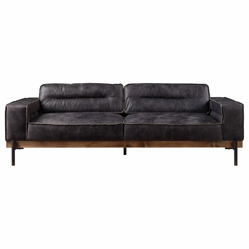 Acme Furniture Sofa, Antique Ebony Top Grain Leather 4 Acme Furniture Sofa, Antique Ebony Top Grain Leather - Image 2
