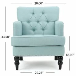 GDFStudio GDF Studio Madene Tufted Back Fabric/Microfiber Club Chair, Light Blue -GDF sofa Shop fed1985401b1be0b 0713 w800 h800 b1 p0