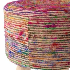 GDFStudio GDF Studio Stoolha Artisan Round Multicolor Swirl Pattern Fabric Pouf-st, Coral/Multi-Colored -GDF sofa Shop fef1144903ef01ed 8252 w800 h800 b0 p0
