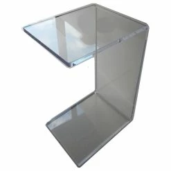 Southeastflorida Acrylic "C" Slide End Table 18"x 13.5"x28", 3/4" Thick