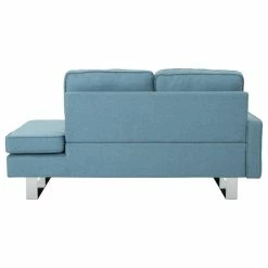 GDFStudio GDF Studio Phelps Modern Fabric Chaise Loveseat, Blue/Silver -GDF sofa Shop ff6191a50f931740 3432 w800 h800 b1 p0