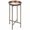 Uniek Celia Round Metal Foldable Tray Accent Table, Bronze 14x14x25.75 -GDF sofa Shop ff8135760fb68624 5045 w800 h800 b1 p0