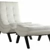 Office Star Products Tustin Lounge Chair And Ottoman Set With White Fuax Leather Fabric & Black Legs -GDF sofa Shop home design 1