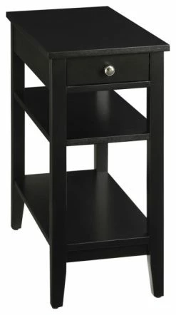 Convenience Concepts American Heritage 1 Drawer Chairside End Table With Shelves
