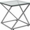 Flash Furniture Park Avenue Collection Glass End Table With Contemporary Steel Design -GDF sofa Shop home design 24