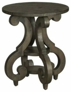Magnussen Home Furnishings Magnussen Bellamy Round Accent End Table In Peppercorn