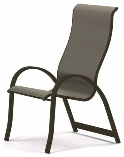 Telescope Casual Furniture Aruba II Sling Supreme Height Arm Chair, Textured White/Red, Textured Beachwood