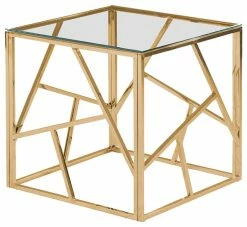 Best Master Furniture Best Master Morganna Stainless Steel Living Room End Table In Gold