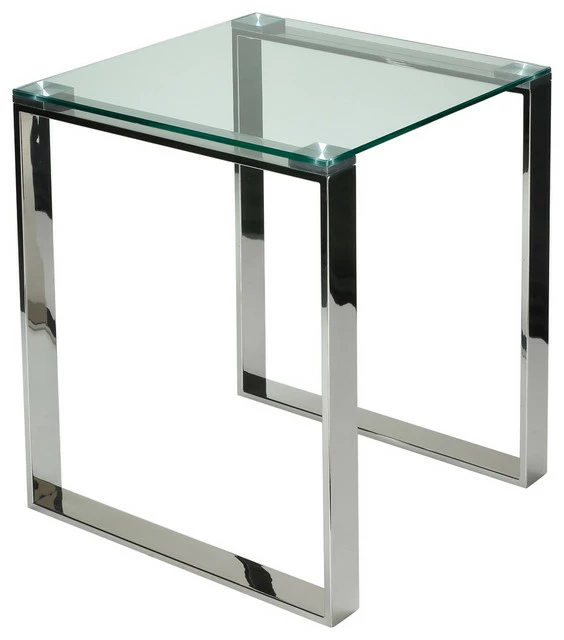Cortesi Home Remi Contemporary Square Glass End Table With Chrome Finish 3 Cortesi Home Remi Contemporary Square Glass End Table With Chrome Finish