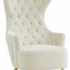 TOV Furniture Jezebel Cream Velvet Wingback Chair - Cream 1 TOV Furniture Jezebel Cream Velvet Wingback Chair - Cream -GDF sofa Shop home design 5