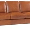 Artistic Leathers Traditional Small Roll Arm With Polished Wood Base -GDF sofa Shop home design 50