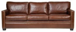 Artistic Leathers Transitional Track Arm Leather Sofa With Decorative Nails