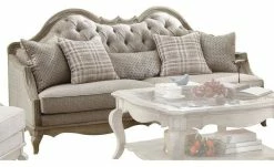 Acme Furniture Acme Sofa With 5 Pillows In Beige Fabric And Antique Taupe 56050