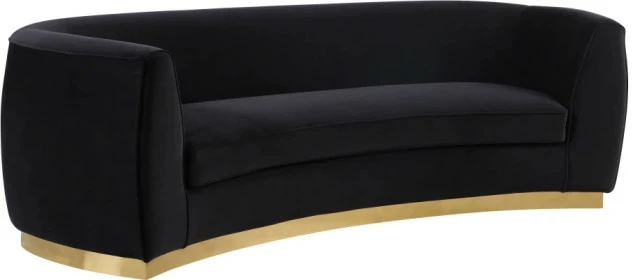 Meridian Furniture Julian Velvet Sofa, Black 3 Meridian Furniture Julian Velvet Sofa, Black