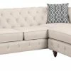 Acme Furniture ACME Waldina Tufted Linen Fabric Upholstered Reversible Sectional Sofa In Beige -GDF sofa Shop home design 58