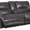 Ashley Furniture Industries Ashley Furniture McCaskill Leather Power Reclining Loveseat In Gray -GDF sofa Shop home design 59