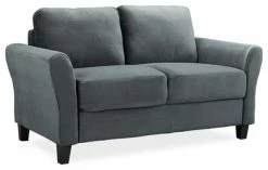 Pemberly Row Loveseat In Dark Gray