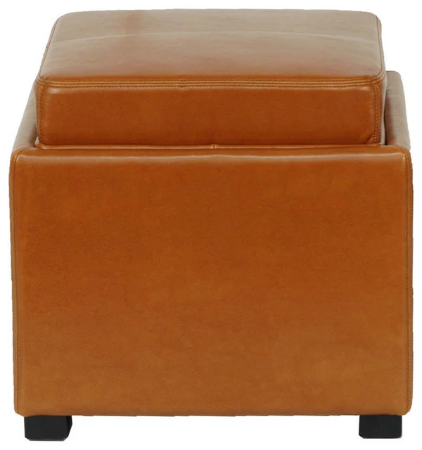 Safavieh Bobbi Tray Storage Ottoman, Saddle 3 Safavieh Bobbi Tray Storage Ottoman, Saddle