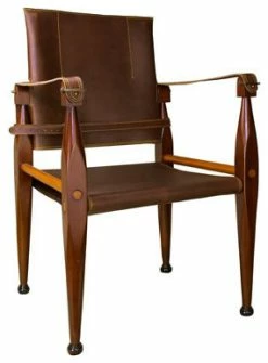 Authentic Models Bridle Leather Campaign Chair