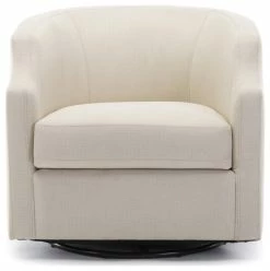 Comfort Pointe Infinity Linen Fabric Modern Swivel Barrel Chair